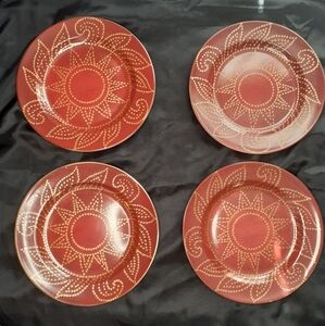 Pier 1 Vtg {4} Boho Matira Salad Plate Set of 4